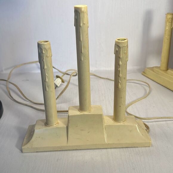 Vintage Christmas Window Electric Plastic Wax Drip Candle Stick Lights Bundle - Picture 5 of 7